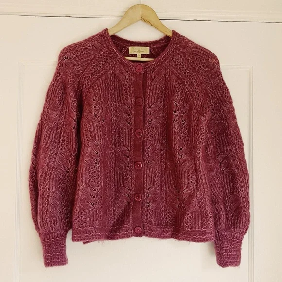 Sezane Alma Cardigan Sweater in Rosewood XS - Picture 2 of 3